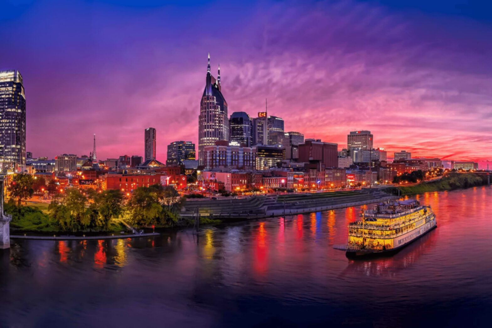 a skyline with music museum nashville